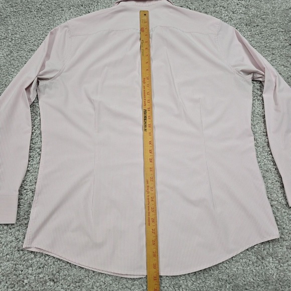 Mizzen Main Shirt Men XL Pink White Button Trim Fit Performance Office READ - Picture 10 of 12